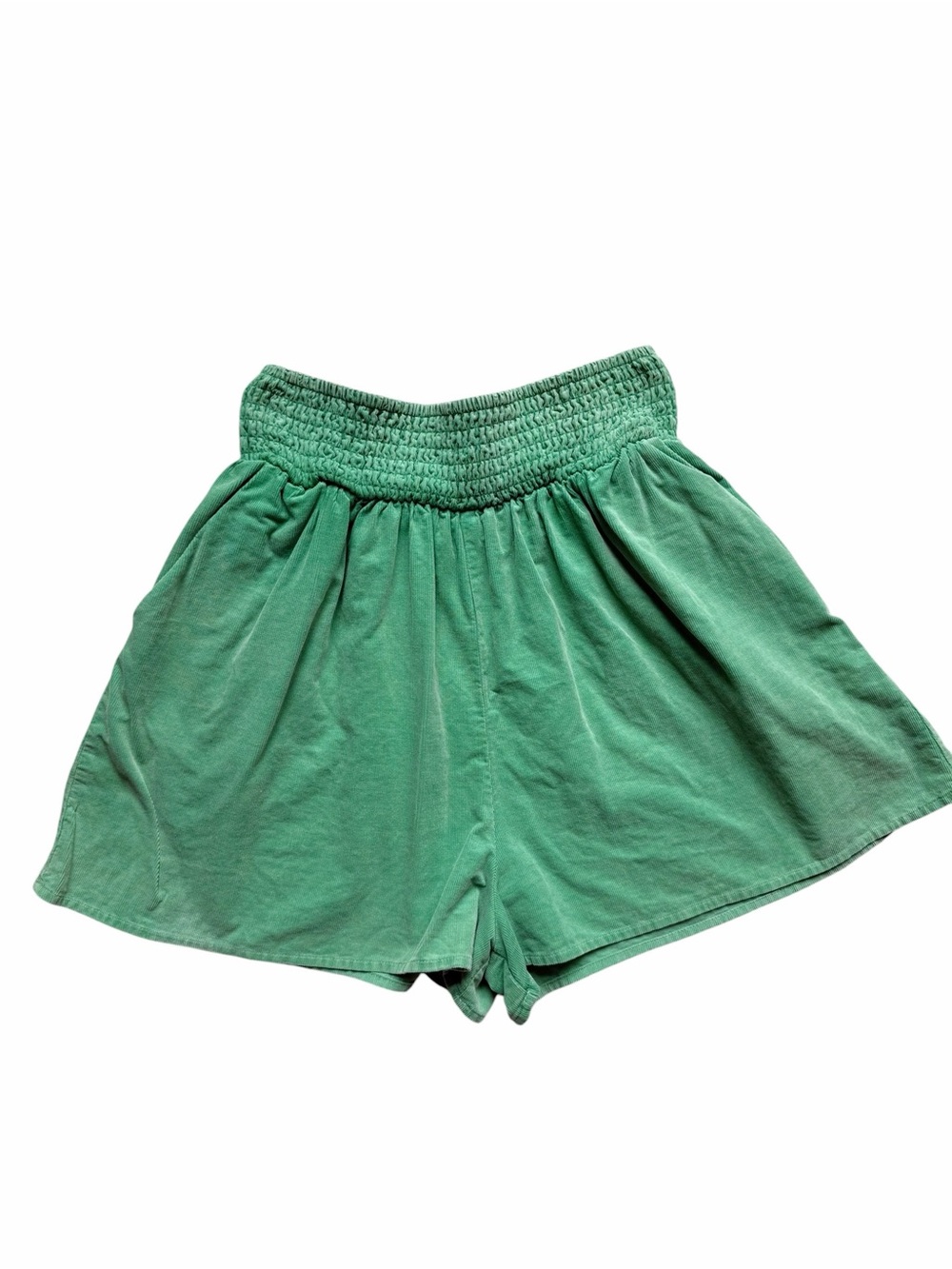 Stitch & Pine Green Corduroy Shorts High Rise Elastic Waist Size XS